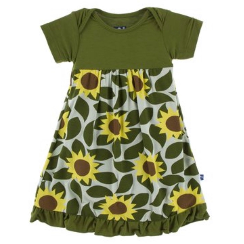 Kickee Pants Aloe Sunflower Sling Dress